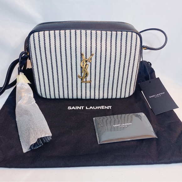 SAINT LAURENT Lou Camera stripe crossbody bag with tassel - Picture 5 of 9